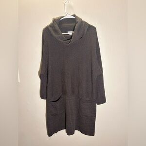 Soft Surroundings Women Size S/M Tunic Sweater Cowl Neck Mocha Brown Oversized